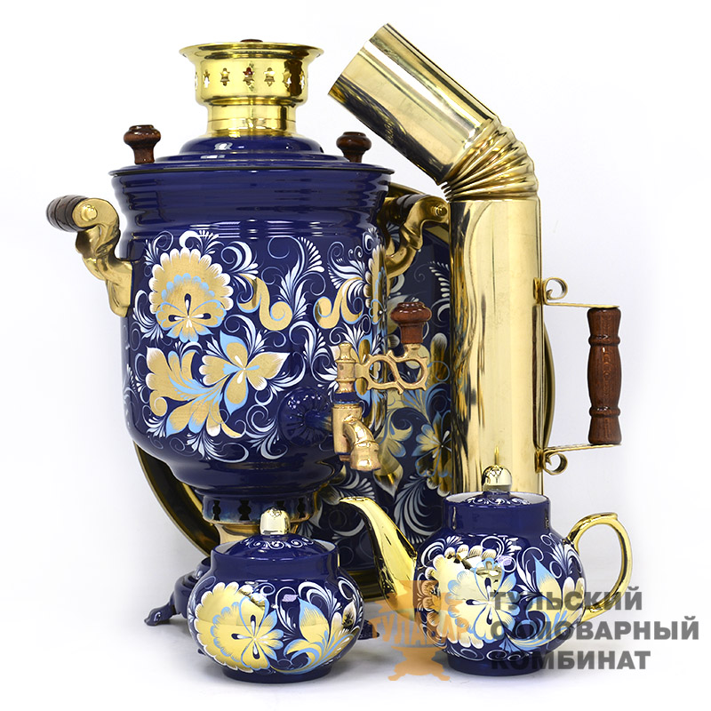 Набор расписной «Маки на синем», жаровой, 5л