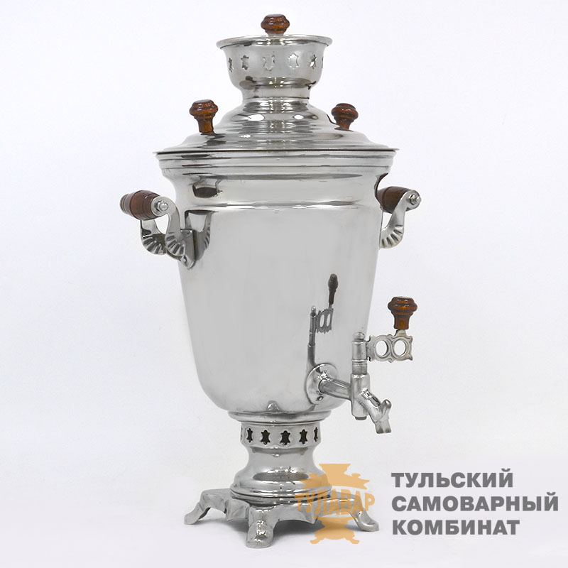 Самовар жаровой «Рюмка» 4 литра, никелированный