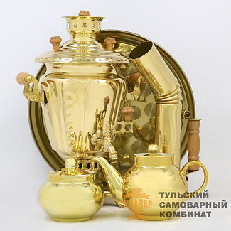 Набор «Русская краса» на дровах, 3 литра, 5 предметов, латунь. Обзор в 360˚
